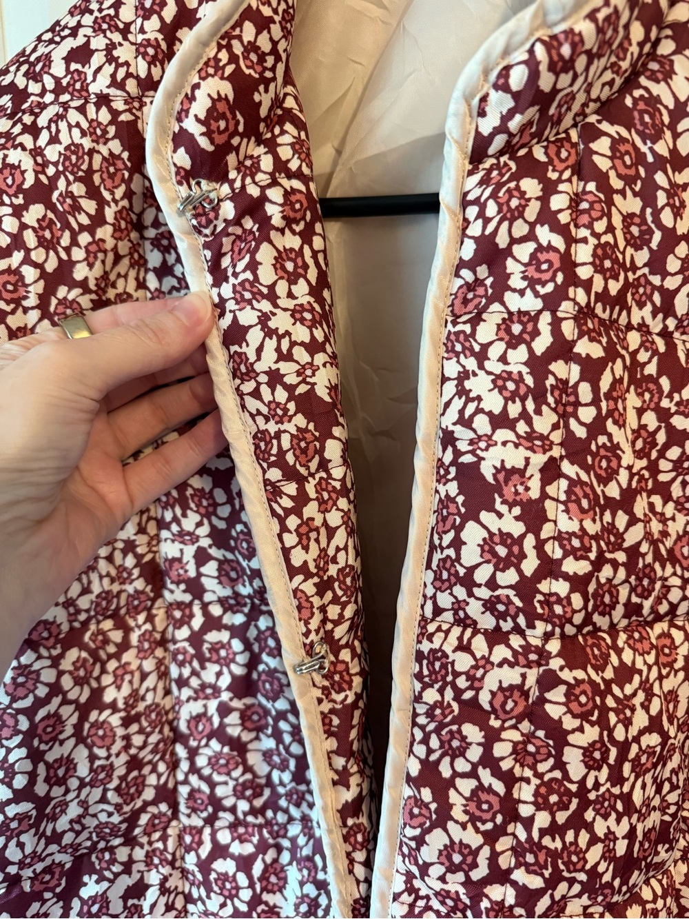 Amazon Floral Quilted Jacket in Burgundy, Pink and Cream - Picture 4 of 4